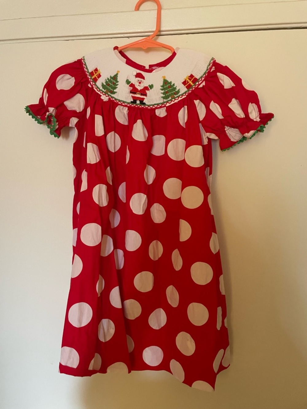 Claire & Charlie Red Polka Dot Christmas Smocked Dress size 2 PLAY